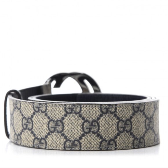 GUCCI GG Supreme Monogram Interlocking G Belt in Navy NEW IN DUST BAG - Picture 2 of 5